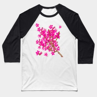 Sakura First cherry blossoms of spring delicate pink flowers  foliage Baseball T-Shirt